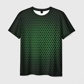 Мужская футболка 3D с принтом Металлическая сетка 1 в Кировске, 100% полиэфир | прямой крой, круглый вырез горловины, длина до линии бедер | абстракция | геометрия | сетка | фигуры