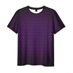 Мужская футболка 3D с принтом Металлическая сетка 3 в Кировске, 100% полиэфир | прямой крой, круглый вырез горловины, длина до линии бедер | абстракция | геометрия | сетка | фигуры