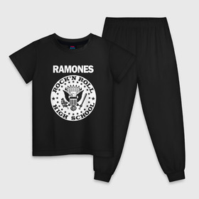 Детская пижама хлопок с принтом Ramones в Кировске, 100% хлопок |  брюки и футболка прямого кроя, без карманов, на брюках мягкая резинка на поясе и по низу штанин
 | группа | панк | рамон | рамонес | рамоунз | рамоунс | рок | хард