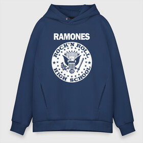 Мужское худи Oversize хлопок с принтом Ramones в Кировске, френч-терри — 70% хлопок, 30% полиэстер. Мягкий теплый начес внутри —100% хлопок | боковые карманы, эластичные манжеты и нижняя кромка, капюшон на магнитной кнопке | группа | панк | рамон | рамонес | рамоунз | рамоунс | рок | хард