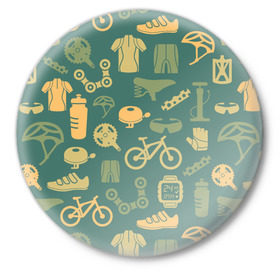 Значок с принтом Велосипед Текстура в Кировске,  металл | круглая форма, металлическая застежка в виде булавки | Тематика изображения на принте: байк | велик | вело | велосипед | велосипеды | велоспорт | с велосипедом | спорт