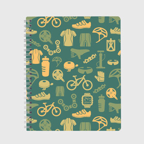 Тетрадь с принтом Велосипед Текстура в Кировске, 100% бумага | 48 листов, плотность листов — 60 г/м2, плотность картонной обложки — 250 г/м2. Листы скреплены сбоку удобной пружинной спиралью. Уголки страниц и обложки скругленные. Цвет линий — светло-серый
 | байк | велик | вело | велосипед | велосипеды | велоспорт | с велосипедом | спорт