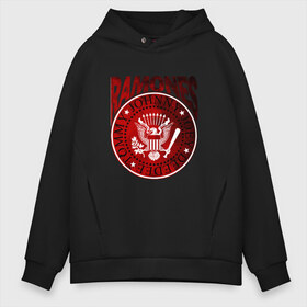 Мужское худи Oversize хлопок с принтом Ramones в Кировске, френч-терри — 70% хлопок, 30% полиэстер. Мягкий теплый начес внутри —100% хлопок | боковые карманы, эластичные манжеты и нижняя кромка, капюшон на магнитной кнопке | Тематика изображения на принте: ramone | ramones | группа | джонни | джоуи | ди ди томми | марки | панк | поп | раманес | раманэс | рамон | рамонес | рамонэс | рамоун | рамоунз | рамоунс | рок | хард | хардрок