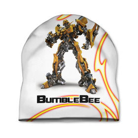Шапка 3D с принтом Bumblebee в Кировске, 100% полиэстер | универсальный размер, печать по всей поверхности изделия | bumblebee | бамблби | герой | камаро | прайм | трансформеры | фильм | шевроле