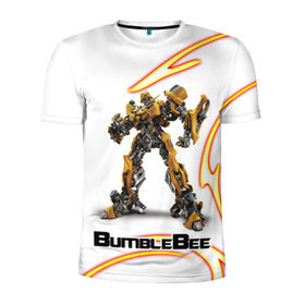 Мужская футболка 3D спортивная с принтом Bumblebee в Кировске, 100% полиэстер с улучшенными характеристиками | приталенный силуэт, круглая горловина, широкие плечи, сужается к линии бедра | bumblebee | бамблби | герой | камаро | прайм | трансформеры | фильм | шевроле