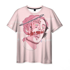 Мужская футболка 3D с принтом Lil Peep (1) в Кировске, 100% полиэфир | прямой крой, круглый вырез горловины, длина до линии бедер | baby | benz truck | cry | cry baby | lil | lil peep | peep | лил | лил пип | пип
