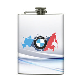 Фляга с принтом BMW BRAND SPORT в Кировске, металлический корпус | емкость 0,22 л, размер 125 х 94 мм. Виниловая наклейка запечатывается полностью | Тематика изображения на принте: 