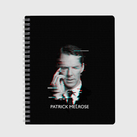 Тетрадь с принтом Patrick Melrose в Кировске, 100% бумага | 48 листов, плотность листов — 60 г/м2, плотность картонной обложки — 250 г/м2. Листы скреплены сбоку удобной пружинной спиралью. Уголки страниц и обложки скругленные. Цвет линий — светло-серый
 | Тематика изображения на принте: benedict cumberbatch | patrick melrose | бенедикт камбербэтч | патрик мелроуз