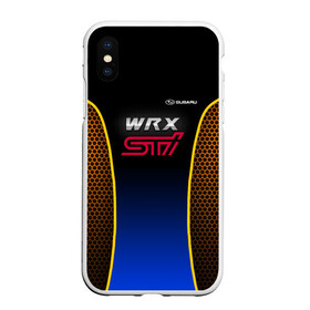 Чехол для iPhone XS Max матовый с принтом Subaru WRX STI в Кировске, Силикон | Область печати: задняя сторона чехла, без боковых панелей | impreza | pro | sport | sti | subaru | wrx | врикс | врх | импреза | логотип | сетка | соты | субарик | субару