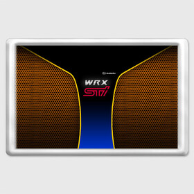 Магнит 45*70 с принтом Subaru WRX STI в Кировске, Пластик | Размер: 78*52 мм; Размер печати: 70*45 | impreza | pro | sport | sti | subaru | wrx | врикс | врх | импреза | логотип | сетка | соты | субарик | субару