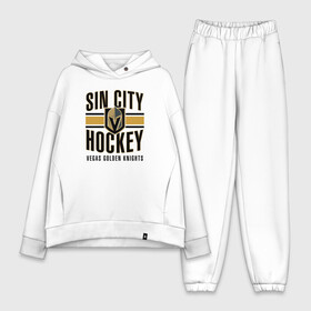 Женский костюм хлопок Oversize с принтом Sin City Hockey в Кировске,  |  | nhl | stanley cup | vegas golden knights | vegas knights | вегас голден найтс | вегас найтс | кубок стенли | кубок стэнли | нхл | хоккей | хоккейный клуб