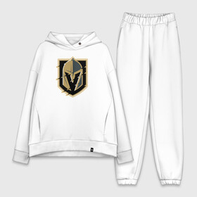 Женский костюм хлопок Oversize с принтом Vegas Golden Knights в Кировске,  |  | nhl | stanley cup | vegas golden knights | vegas knights | вегас голден найтс | вегас найтс | кубок стенли | кубок стэнли | нхл | хоккей | хоккейный клуб