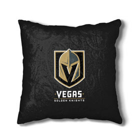 Подушка 3D с принтом Vegas Golden Knights в Кировске, наволочка – 100% полиэстер, наполнитель – холлофайбер (легкий наполнитель, не вызывает аллергию). | состоит из подушки и наволочки. Наволочка на молнии, легко снимается для стирки | Тематика изображения на принте: 