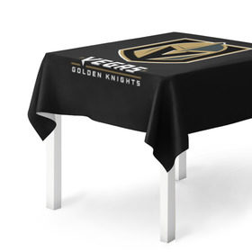 Скатерть 3D с принтом Vegas Golden Knights в Кировске, 100% полиэстер (ткань не мнется и не растягивается) | Размер: 150*150 см | Тематика изображения на принте: 