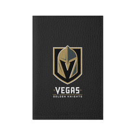 Обложка для паспорта матовая кожа с принтом Vegas Golden Knights в Кировске, натуральная матовая кожа | размер 19,3 х 13,7 см; прозрачные пластиковые крепления | Тематика изображения на принте: 