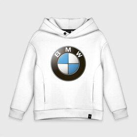 Детское худи Oversize хлопок с принтом BMW в Кировске, френч-терри — 70% хлопок, 30% полиэстер. Мягкий теплый начес внутри —100% хлопок | боковые карманы, эластичные манжеты и нижняя кромка, капюшон на магнитной кнопке | bmw | logo | бмв | логотип бмв