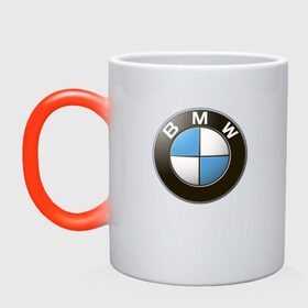 Кружка хамелеон с принтом BMW в Кировске, керамика | меняет цвет при нагревании, емкость 330 мл | bmw | logo | бмв | логотип бмв
