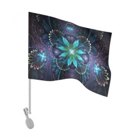 Флаг для автомобиля с принтом Астральная мандала в Кировске, 100% полиэстер | Размер: 30*21 см | 