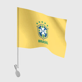 Флаг для автомобиля с принтом Сборная Бразилии в Кировске, 100% полиэстер | Размер: 30*21 см | сборная бразилии | футбол