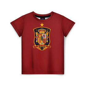 Детская футболка 3D с принтом Сборная Испании в Кировске, 100% гипоаллергенный полиэфир | прямой крой, круглый вырез горловины, длина до линии бедер, чуть спущенное плечо, ткань немного тянется | сборная испании | футбол