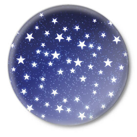 Значок с принтом Stars в Кировске,  металл | круглая форма, металлическая застежка в виде булавки | earth | nasa | space | star | вселенная | галактика | земля | космонавт | космос | луна | метеорит | наса | небо | ночь | планета | полёт