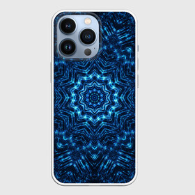 Чехол для iPhone 13 Pro с принтом Космическая мандала в Кировске,  |  | circle | flower | mandala | ornament | абстракт | вселенная | геометрия | голубая | жизнь | звезды | комета | космос | огни | орнамент | паттерн | синяя | узоры | цвет | цветок | яркая