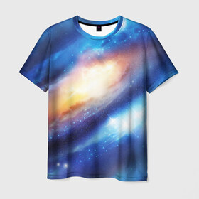 Мужская футболка 3D с принтом Космос в Кировске, 100% полиэфир | прямой крой, круглый вырез горловины, длина до линии бедер | Тематика изображения на принте: abstraction | cosmos | nebula | space | star | universe | абстракция | вселенная | звезды | космос | мир | планеты