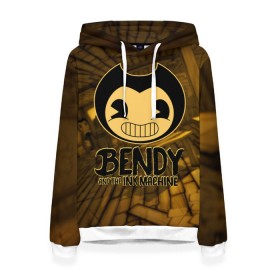 Женская толстовка 3D с принтом Bendy and the ink machine (33) в Кировске, 100% полиэстер  | двухслойный капюшон со шнурком для регулировки, мягкие манжеты на рукавах и по низу толстовки, спереди карман-кенгуру с мягким внутренним слоем. | bendy | bendy and the ink machine | бенди | бенди и чернильная машина