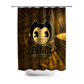 Штора 3D для ванной с принтом Bendy and the ink machine (33) в Кировске, 100% полиэстер | плотность материала — 100 г/м2. Стандартный размер — 146 см х 180 см. По верхнему краю — пластиковые люверсы для креплений. В комплекте 10 пластиковых колец | bendy | bendy and the ink machine | бенди | бенди и чернильная машина