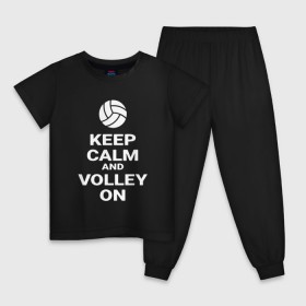 Детская пижама хлопок с принтом Keep calm and volley on в Кировске, 100% хлопок |  брюки и футболка прямого кроя, без карманов, на брюках мягкая резинка на поясе и по низу штанин
 | sport | volleyball | волейбол | спорт