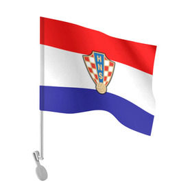 Флаг для автомобиля с принтом Сборная Хорватии флаг в Кировске, 100% полиэстер | Размер: 30*21 см | европы | хорватия | чемпионат мира | чм