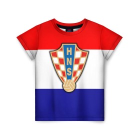 Детская футболка 3D с принтом Сборная Хорватии флаг в Кировске, 100% гипоаллергенный полиэфир | прямой крой, круглый вырез горловины, длина до линии бедер, чуть спущенное плечо, ткань немного тянется | европы | хорватия | чемпионат мира | чм