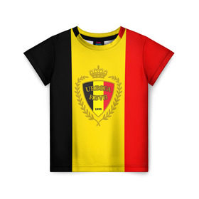 Детская футболка 3D с принтом Сборная Бельгии флаг в Кировске, 100% гипоаллергенный полиэфир | прямой крой, круглый вырез горловины, длина до линии бедер, чуть спущенное плечо, ткань немного тянется | бельгия | европы | мира | чемпионат | чм