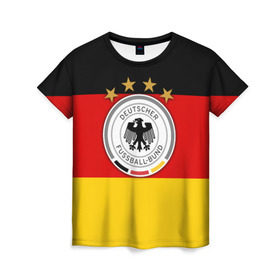 Женская футболка 3D с принтом Сборная Германии флаг в Кировске, 100% полиэфир ( синтетическое хлопкоподобное полотно) | прямой крой, круглый вырез горловины, длина до линии бедер | германия | европы | мира | чемпионат | чм