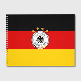 Альбом для рисования с принтом Сборная Германии флаг в Кировске, 100% бумага
 | матовая бумага, плотность 200 мг. | германия | европы | мира | чемпионат | чм