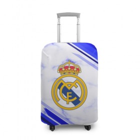 Чехол для чемодана 3D с принтом Real Madrid 2018 в Кировске, 86% полиэфир, 14% спандекс | двустороннее нанесение принта, прорези для ручек и колес | football | soccer | реал мадрид
