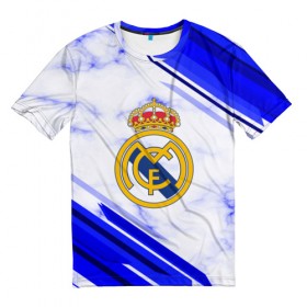 Мужская футболка 3D с принтом Real Madrid 2018 в Кировске, 100% полиэфир | прямой крой, круглый вырез горловины, длина до линии бедер | Тематика изображения на принте: football | soccer | реал мадрид