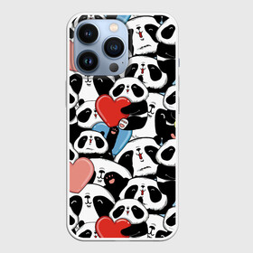 Чехол для iPhone 13 Pro с принтом Пандяшки в Кировске,  |  | baby | cute | fun | gift | happy | heart | panda | paw | smile | белый | красный | лапа | малыш | милый | мягкий | нежный | няшный | панда | подарок | радость | розовый | сердце | счастье | сюрприз | улыбка | черный