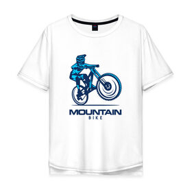 Мужская футболка хлопок Oversize с принтом Велосипед в Кировске, 100% хлопок | свободный крой, круглый ворот, “спинка” длиннее передней части | downhill | байк | велосипед | велоспорт | горный | горы | спорт