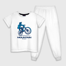 Детская пижама хлопок с принтом Велосипед в Кировске, 100% хлопок |  брюки и футболка прямого кроя, без карманов, на брюках мягкая резинка на поясе и по низу штанин
 | Тематика изображения на принте: downhill | байк | велосипед | велоспорт | горный | горы | спорт