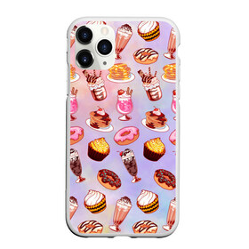 Чехол для iPhone 11 Pro матовый с принтом Очень Сладкий Паттерн в Кировске, Силикон |  | блины | вкусняшка | еда | кекс | клубника | коктейль | мороженое | панкейк | пончик | сладости