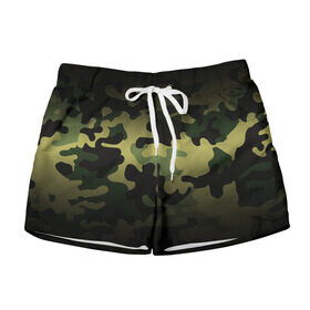 Женские шорты 3D с принтом Camouflage - Series 3 (Shorts,Pants) в Кировске, 100% полиэстер | прямой крой, два кармана без застежек по бокам. Мягкая трикотажная резинка на поясе, внутри которой широкие завязки. Длина до середины бедра | 0x000000123 | camo | green | зелёный | камуфляж | спорт