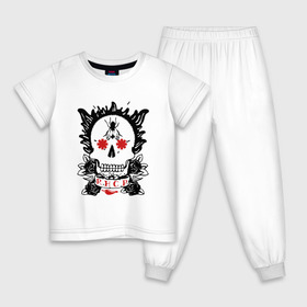 Детская пижама хлопок с принтом Red Hot Chili Peppers в Кировске, 100% хлопок |  брюки и футболка прямого кроя, без карманов, на брюках мягкая резинка на поясе и по низу штанин
 | 