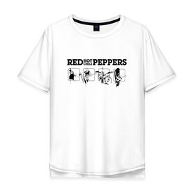 Мужская футболка хлопок Oversize с принтом Red Hot Chili Peppers в Кировске, 100% хлопок | свободный крой, круглый ворот, “спинка” длиннее передней части | red hot chili peppers | rhcp | перцы | ред хот чили пепперс | рхчп | рэд