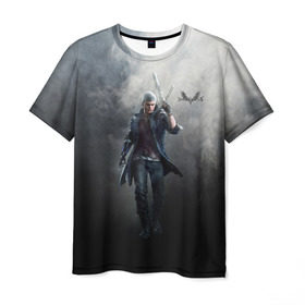 Мужская футболка 3D с принтом Devil May Cry 5 в Кировске, 100% полиэфир | прямой крой, круглый вырез горловины, длина до линии бедер | cry | dante | devil | dmc | game | may | данте | дьявол | игра | слэшер | экшн