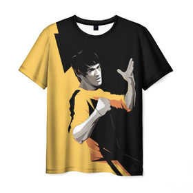 Мужская футболка 3D с принтом Bruce Lee в Кировске, 100% полиэфир | прямой крой, круглый вырез горловины, длина до линии бедер | Тематика изображения на принте: bruce lee | актер | боец | воин | звезда | карате