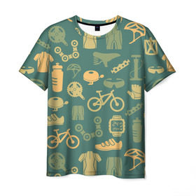 Мужская футболка 3D с принтом Велосипедист в Кировске, 100% полиэфир | прямой крой, круглый вырез горловины, длина до линии бедер | bicycle | bike | road | speed | sport | вело | велосипед | велосипедист | гонщик | дорога | здоровье | педали | сила | скорость | спорт | трасса | шлем