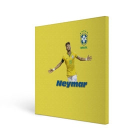Холст квадратный с принтом Неймар в Кировске, 100% ПВХ |  | neymar | неймар | сборная бразилии | футбол