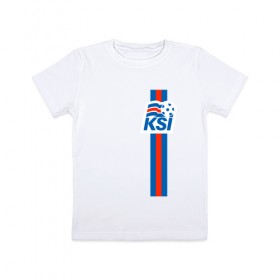Детская футболка хлопок с принтом KSI ICELAND SPORT в Кировске, 100% хлопок | круглый вырез горловины, полуприлегающий силуэт, длина до линии бедер | Тематика изображения на принте: 