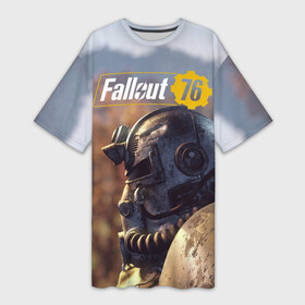 Платье-футболка 3D с принтом Fallout 76 в Кировске,  |  | fallout | fallout 76 | future | rpg | valt tec | war | wasteland | будущее | война | костюм | постапокалипсис | рпг | фалаут | фолаут | фоллаут | фолыч | ядерная пустошь